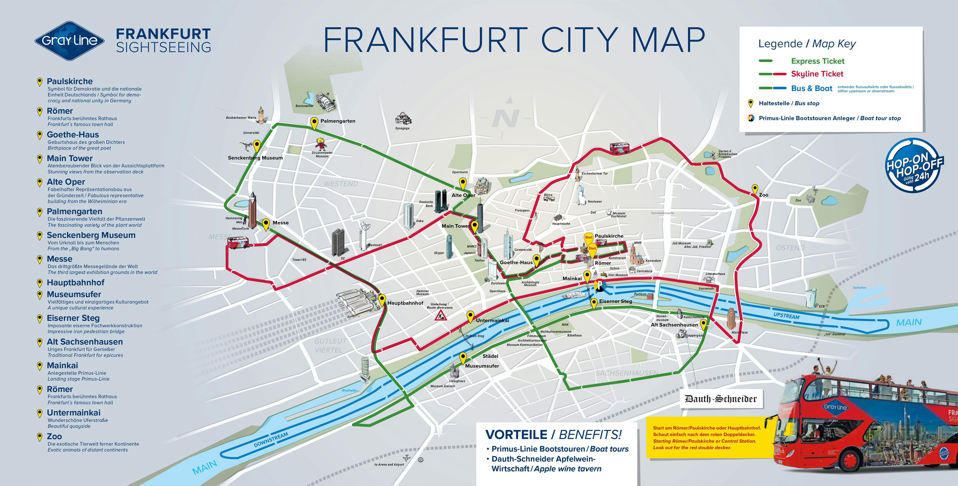 Hop On Hop Off Frankfurt Bus Tours 2023